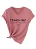Enseñando la profesión Amor Casual Simple Cuello en V Camiseta para Mujer Amazon Holgada Manga Corta