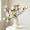 Ramo de flores artificiales de magnolia grande en capullo para decoración de escenas, decoración de alta gama, arreglo floral, flores de magnolia artificiales