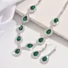 Conjunto de Joias Europeu e Americano Brincos Exagerados de Alto Padrão Cravejados com Diamantes Corrente para Clavícula Jantar Moda Colar Brilhante Conjunto de Duas Peças