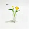 Buquê de Rosa Esmaltada Zibo Mini Arranjo de Flores Artificiais de Vidro Decoração de Mesa Artesanato Presente de Dia dos Namorados
