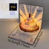 Luz Musical Desenho Animado Borboleta Aniversário Presente Criativo Cartão de Cumprimentos Cartão de Cumprimentos Estéreo Cartão de Bênção para Bolo 3D