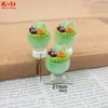 Biscoito de Frutas Copo de Gelo Artesanal DIY Cola de Creme Artesanato de Resina Pingente com Óleo Gotejante Chaveiro