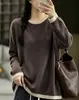 Outono/Inverno 2026 Novo Estilo Coreano Solto Casual Gola Redonda Color Block Falso Duas Peças Suéter para Mulheres Pulôver Malha MHT