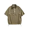 Nasa sobre Camiseta Masculina de Verão com Proteção Solar, Manga Curta, Meio Zíper, Leve, Seda Gelada, Sensação Fresca, Linha Hasselblad para Esportes