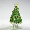 11cm Artesanato de Vidro Zibo Ornamento Feito à Mão Puxado com Arame Árvore de Natal Decoração de Mesa Presente de Natal