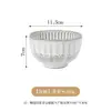 Louça de Mesa Cerâmica Criativa Estilo Japonês Retrô com Listras Onduladas, Tigelas de Arroz com Esmalte Branco, Tigelas de Sopa, Pratos para Legumes, Pratos para Peixe e Molheiras