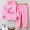 Comércio exterior outono e inverno moda feminina suéter duas peças desenho animado infantil manga longa desenho animado menina suéter conjunto