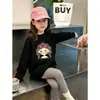 Camiseta Redonda para Niña 2026 Otoño Nuevo Estilo Niña Pequeña 100% Algodón Cuello Redondo Casual Manga Larga para Niños Mayores