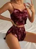 Conjunto de pijama para mujer de estilo europeo y americano, nuevo éxito de ventas transfronterizo de Shein, pijama lindo de dos piezas con estampado desde la fábrica de origen