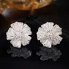 Pendientes Florales de Lujo de Diseñador de Nicho para Mujer, Accesorios de Alta Gama para Fiestas Nocturnas y Bodas, Pendientes Florales de Circonita para Mujer