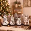 Decoración de mesa navideña transfronteriza muñeco de nieve de madera árbol ciervo decoración estilo rústico bandeja escalonada navideña adornos decorativos