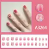 Estilo Suave e Elegante de Estudante Unhas Usáveis Removíveis Manicure Florida Gradiente Rosa Unhas Postiças Unhas Usáveis 24 Peças