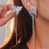 Novos Brincos de Borboleta Longos com Franjas Completos de Diamante Elegantes Super Fada Moda Feminina Acessórios de Brincos de Alta Qualidade brincos