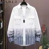 Camisa con Degradado de Estilo Americano Nueva para Otoño 2026 para Hombre, Chaqueta Casual Holgada de Moda, Camisa Versátil y Elegante