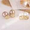 Brincos de Pérola com Zircônia Prateada Estilo Levemente Luxuoso Brincos Elegantes Franceses com Temperamento Simples Versátil Brincos de Alta Qualidade para Mulheres