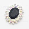 Anillo doble ovalado con hebilla de diamante de aleación, diseño transfronterizo europeo y americano, lazo plano para bricolaje, caja de regalo para ropa, accesorios de joyería, material