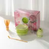 Set de Matcha Rosa con Tazón de Pico, Utensilios de Té de Cerámica, Caja de Color Transfronteriza, Juego de Té con Lazo