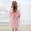 2025 Amazon Nuevo Vestido de Niña Lazo Malla Dulce Ropa Infantil Vestido de Princesa Vestido de Bebé Infantil