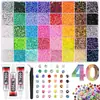 Caja de 24 compartimentos moderna y popular de diamantes de resina jelly de color AB con base plana, empaquetada para arte de uñas DIY, accesorios pequeños, venta al por mayor