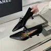 Outono de 2026 Novos Sapatos Femininos Pretos Bico Fino Vazados Salto Agulha Boca Rasa Mary Jane Tira em T de Salto Médio