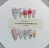 Nai Zi Unhas Vestíveis Feitas à Mão Série Estilo Europeu e Americano Coleção de Comércio Exterior Estilo Esculpido Pintado à Mão de Alta Qualidade Adesivos de Arte para Unhas Vestíveis