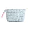 Bolsa de Cosméticos Plegada de Color Sólido Fresco con Nubes 2024 Patchwork Portátil Casual Bolso de Mano Versátil para Mujer