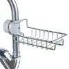Estante organizador para fregadero de cocina, acero inoxidable, cesta colgante para esponjas, paños y platos