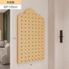 Tablero de madera maciza con agujeros para pasillo, zapatero, estante de almacenamiento superior, modelo de fondo para colgar en la pared del hogar