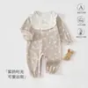 Mameluco para Bebé e Infantil, Algodón Puro, Protector de Vientre, Estilo Coreano, Nuevo Modelo Primavera y Otoño, Ranita de Bebé, Sin Costuras, Dulce y Holgado, Traje de Gateo para Exteriores