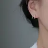 Pendientes de Doble Capa Pendientes Estilo Coreano para Mujer Elegantes Versátiles Aro de Oreja Ondulado para el Trabajo Estilo Sencillo Anillo de Diamante Aretes de Primavera