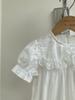 {Jennybebe}27 Romper Jacquard Estiloso de Verano para Bebés y Niños Pequeños, Vestido con Cuello de Encaje para Niña