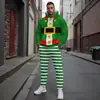 Moletom com capuz masculino estampado de Natal casual transfronteiriço, esportivo, de corte solto, conjunto de duas peças masculino moderno outono/inverno, em estoque