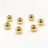 Cobre Galvanizado com Ouro Real 18K que Preserva a Cor Pequenas Esferas de Ouro Maciço Contas Soltas Pulseira Colar Contas Espaçadoras Acessórios para Joias DIY Miçangas Redondas
