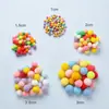 Bolas de Pelúcia Coloridas 8mm-5cm Pompons Pequenos de Alta Elasticidade Acessórios Artesanais DIY para Crianças do Jardim de Infância Atacado