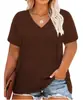 2024 Exportación Impresión 3D Imitación Algodón Cuello en V Modernos Casuales Camisetas de Manga Corta Venta Directa de Fábrica Camiseta Holgada Color Sólido