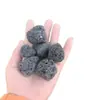 Piedras volcánicas negras pulidas para aromaterapia, piedra de llama natural, lava para paisajismo, humedales, filtración de acuarios y suculentas