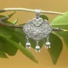 Colgante de Plata Pura 990 con Diseño Floral, Cierre de Seguridad de Larga Duración, Trébol de Cuatro Hojas, Nuevo Estilo Chino Hueco, Regalo para Novia