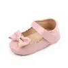 Zapatos de princesa para niña de 0 a 12 meses, zapatos poco profundos de cuero PU, suela de goma, zapatos para niños pequeños, zapatos para bebé al por mayor 2787