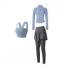 Chamarra de yoga de manga larga con cuello alto para mujer, con cierre, corte ajustado, adecuada para entrenamiento de Pilates y correr al aire libre.