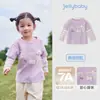 [7A Antibacteriano] Camiseta de Manga Longa para Meninas, Roupa Fofa de Outono Falsa de Duas Peças para Crianças Pequenas, Top de Outono para Bebês de 6 Anos