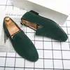 Zapatos sin cordones para hombre con aumento de altura oculto, Zapatos pequeños de cuero estilo británico, Zapatos de cuero puntiagudos de gamuza para peinador, Mocasines de gamuza para hombre