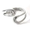 Joyería Popular para Manos Europea y Americana Transfronteriza, Simple y Moderna, Única y Exagerada, Pulsera de Metal Hueca de Borde Ancho con Resorte