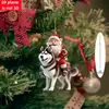Llavero Colgante Plano de Acrílico Navideño Transfronterizo Papá Noel Muñeco de Nieve Caja de Regalo Llavero de Regalo Festivo Pequeño
