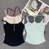 Chaleco Botón Floral Deseo Puro para Mujer Verano Viene con Almohadilla en el Pecho Sexy Chica Caliente Corte Ajustado Falso Dos Piezas Top Corto Base