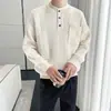 Suéter de bolsillo con cuello pequeño de nuevo diseño para hombre, primavera, otoño, invierno, suéter cálido, suéter retro americano