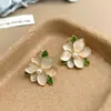 Brinco de Clipe Flor de Óleo Doce Francês Sem Furos na Orelha Moda para Ir ao Trabalho Incensário Mosquito Clipe de Orelha Sentido Avançado Furos na Orelha Sem Furos na Orelha