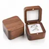 Caja de joyería de nogal negro, caja de almacenamiento para anillos, collares y pendientes, caja de almacenamiento ovalada de madera, adecuada para accesorios de compromiso y propuesta