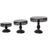 Accesorios de decoración de mesa de boda de estilo europeo, plato de pastel redondo de hierro con patas altas, estante de pastel de hierro, plato de fruta, bandeja de postre