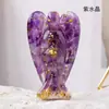 Adornos de ángel de grava de cristal natural transfronterizos, manualidades de resina con gota de pegamento, decoración para coche y hogar, regalos al por mayor