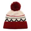 Chapéu de Tricô Jacquard Vintage Estilo Coreano com PomPom Grande para Mulheres, Inverno, Versátil, Quente, Proteção para Orelhas, Chapéu de Lã, Touca, Touca para Frio, Tendência